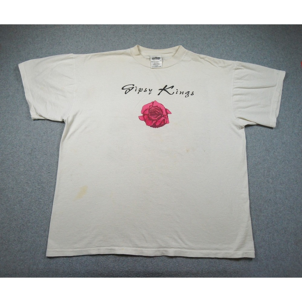 Vintage Gypsy Kings Shirt Mens XLarge White Band Tee 90s Winterland Pop Rock